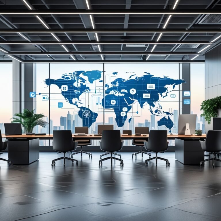 Business strategy illustration: Technology remote team management in Technology Blogs