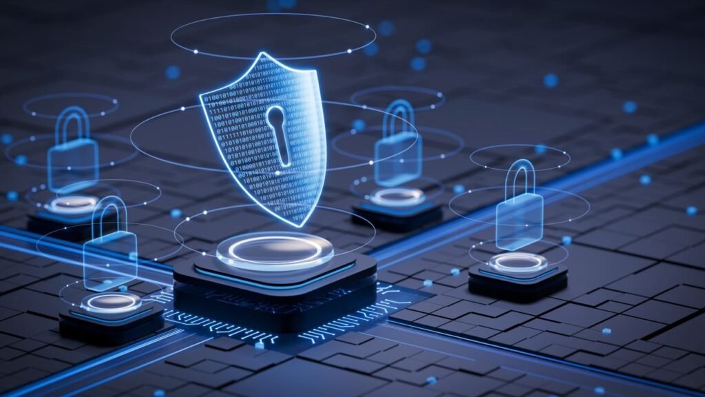 Cybersecurity,Ensures,Data,Protection,On,Internet.,Data,Encryption,,Firewall,,Encrypted
