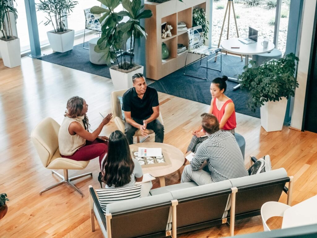 data collaboration ai success - Business professionals sharing data professional business image