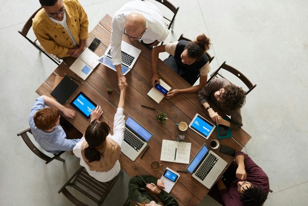 effective workforce management - Business professionals meeting professional business image