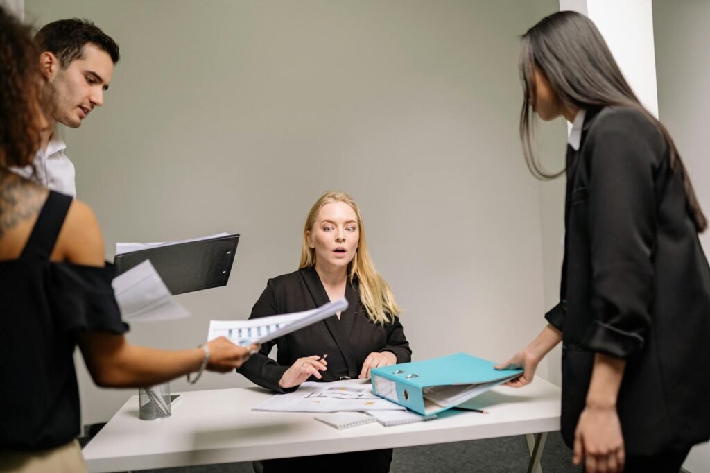 AI documents business intelligence - AI analyzing business documents professional business image