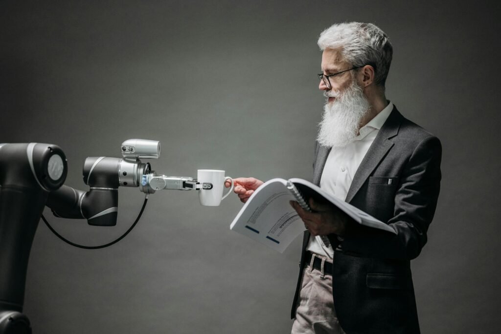 AI-native workflows - AI-native office collaboration Cybernetic professional business image