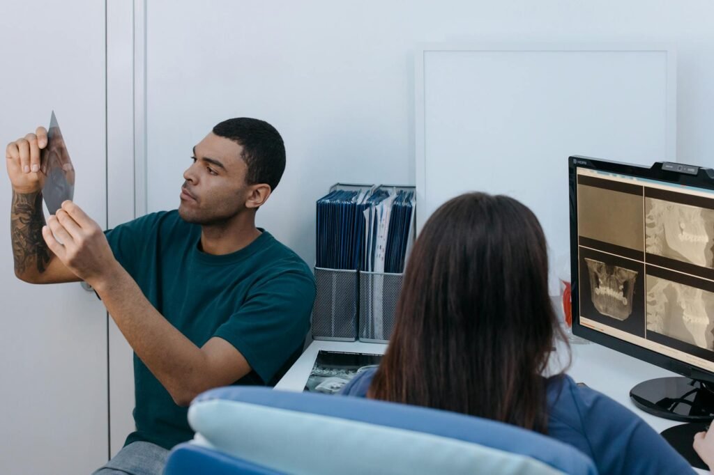 AI radiology future - AI-assisted radiology diagnosis workplace professional business image