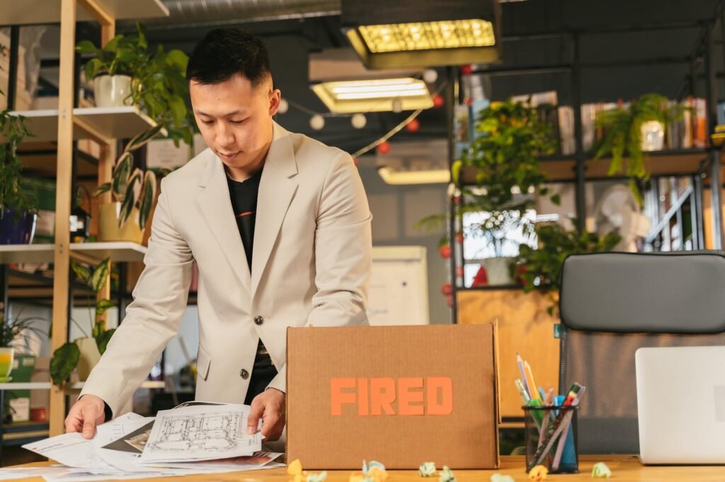 Block AI layoffs - AI-driven office layoffs business professional business image