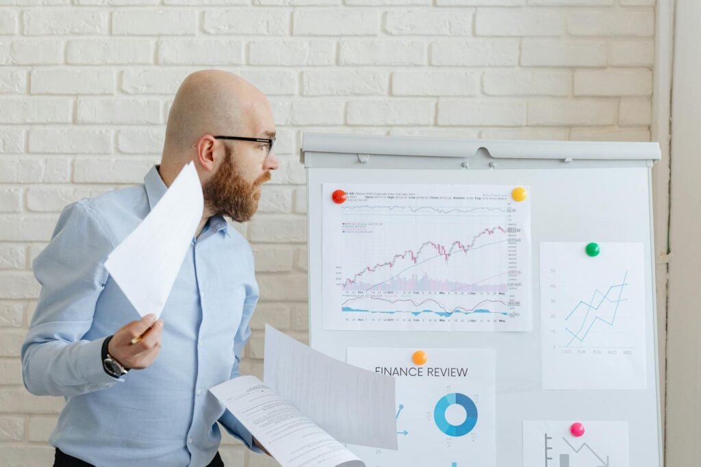 bond recommendations - photorealistic business financial analysts professional business image