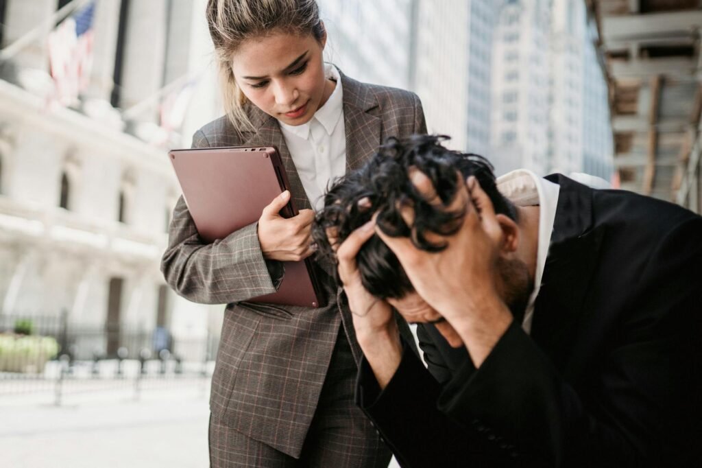 business lunch news - business professionals financial crisis professional business image