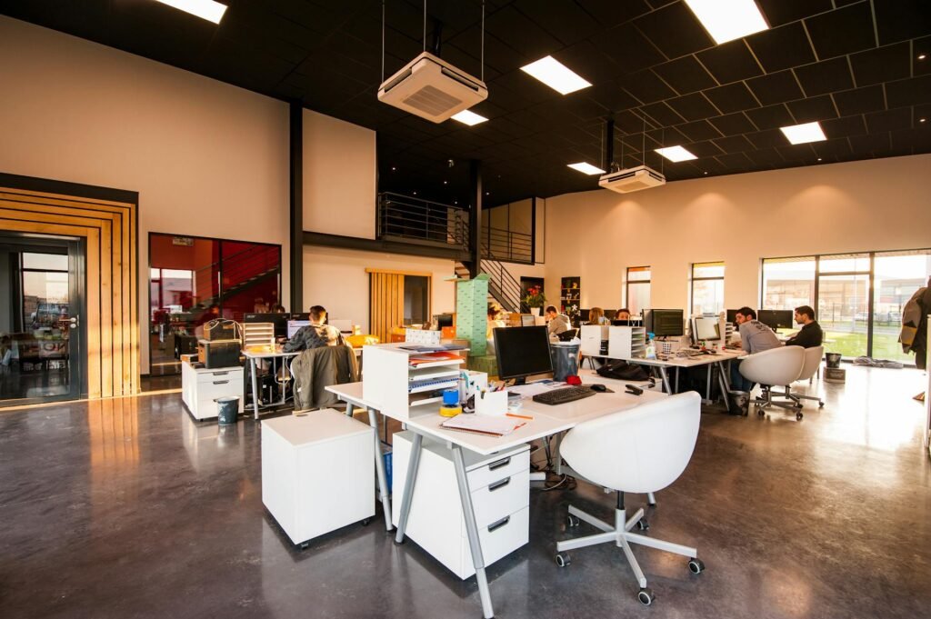 Startup Loans - photorealistic startup office workspace professional business image