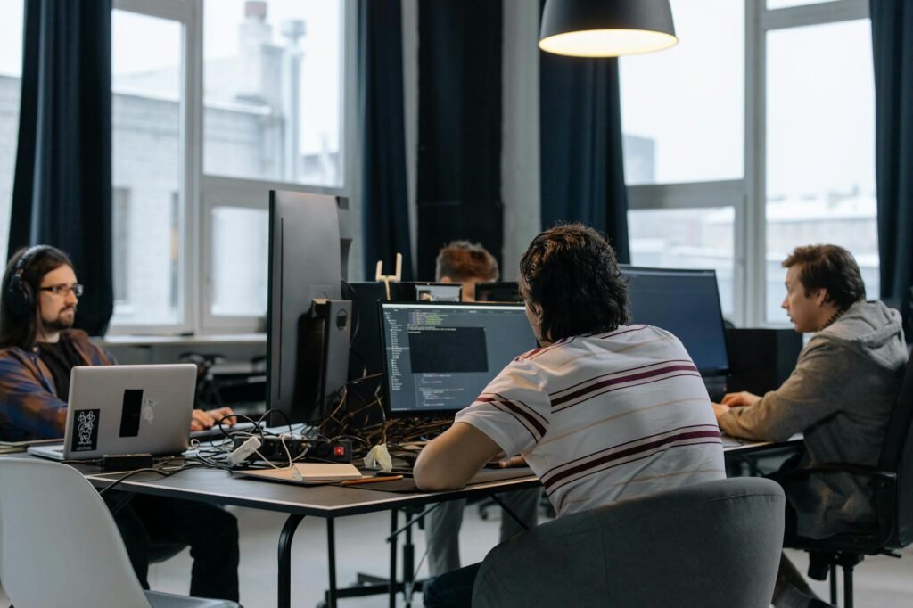 tech opportunities - photorealistic tech office collaboration professional business image