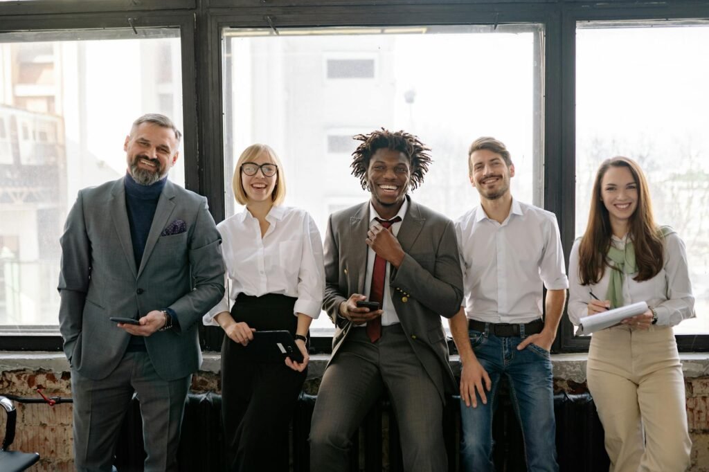 AI business impact - photorealistic AI business team professional business image
