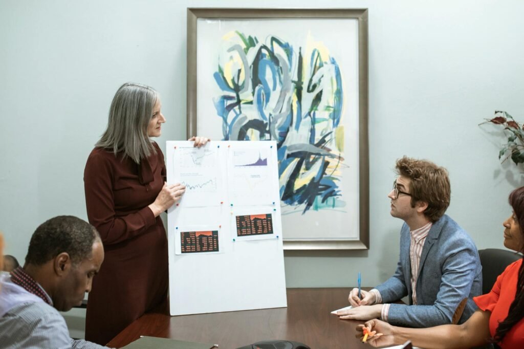 AI business leadership - AI-powered business leadership team professional business image