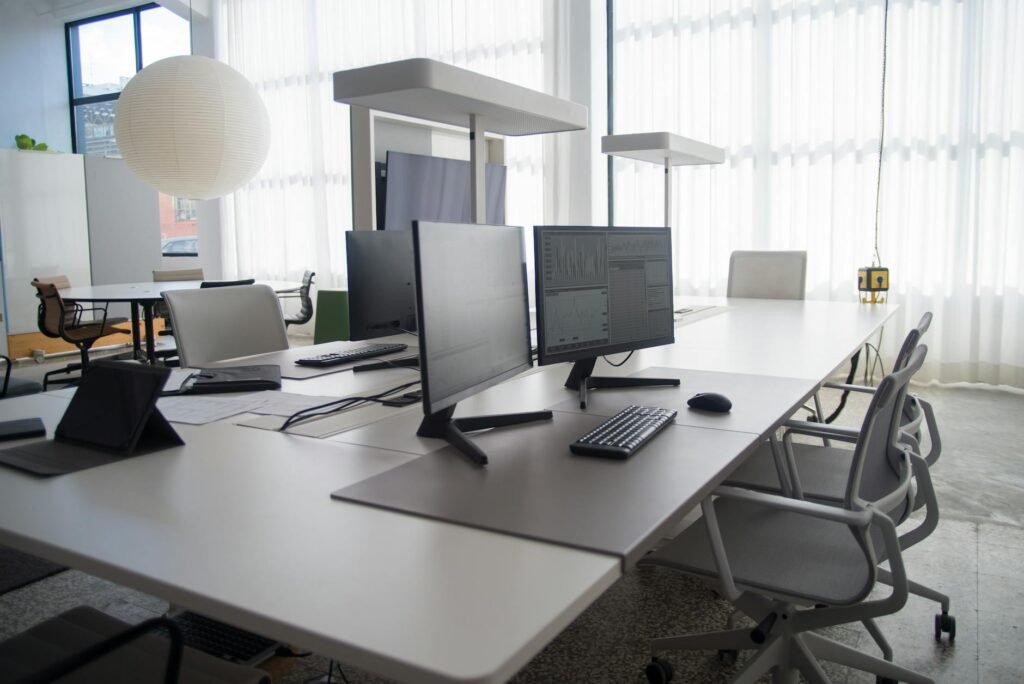AI business software - AI integrated office workspace professional business image