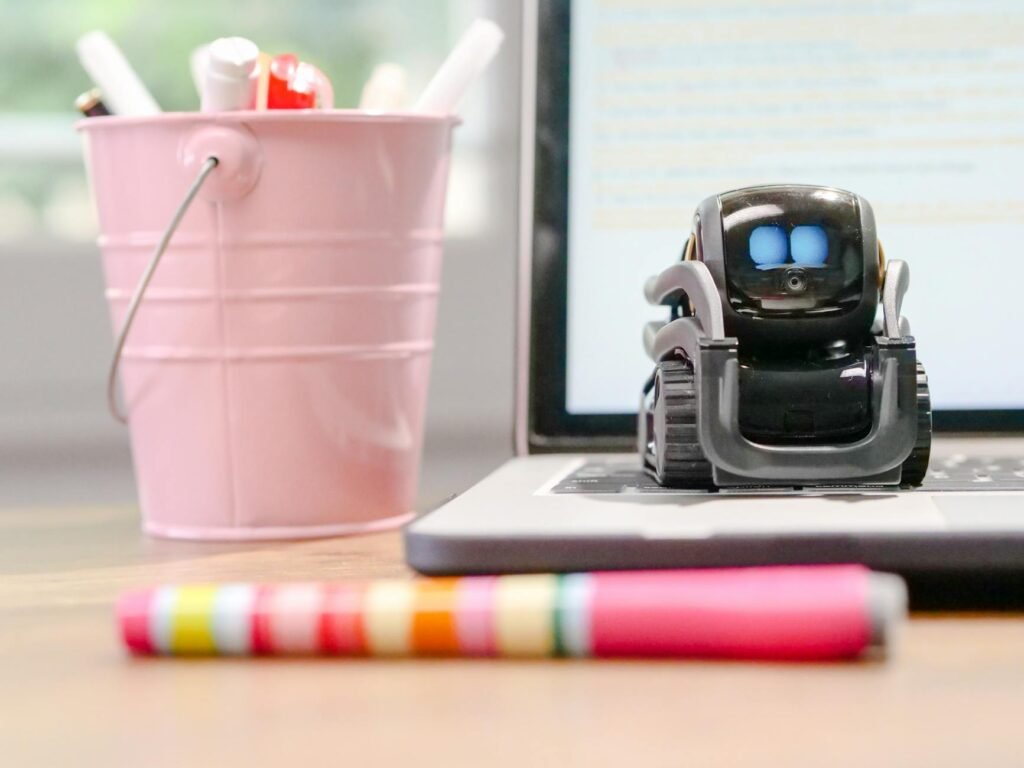 AI future analysis - AI workplace futuristic office professional business image