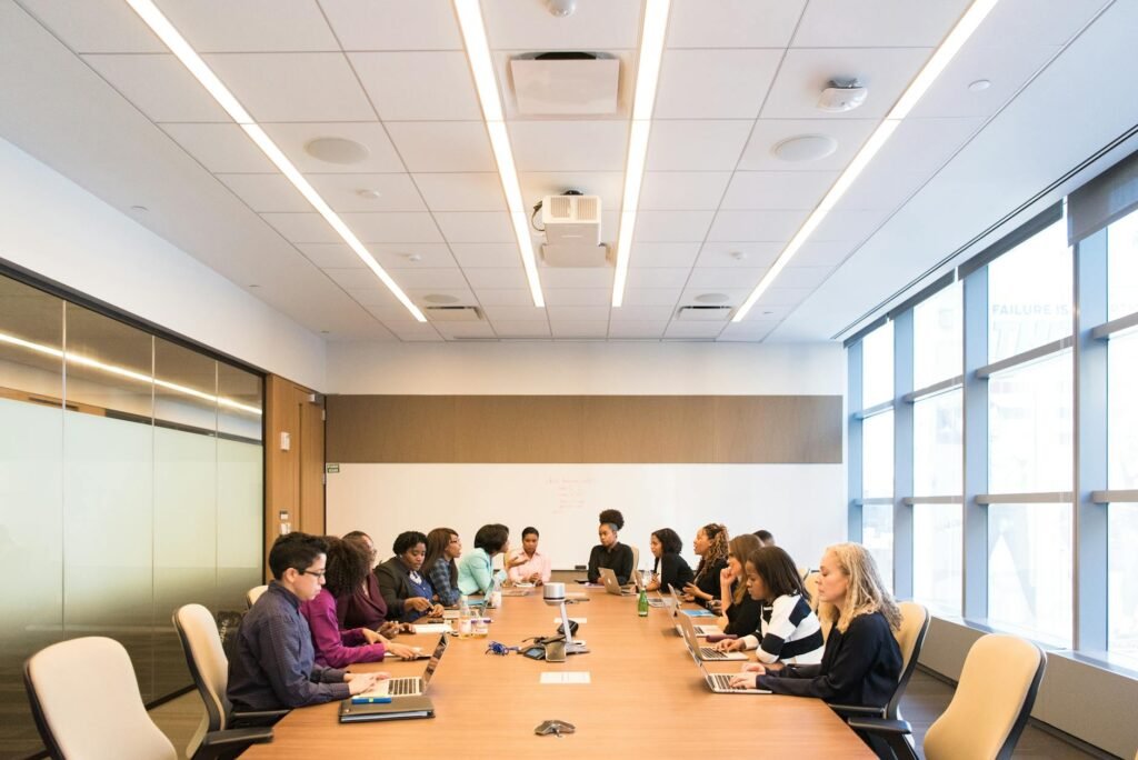 AI government collaboration - AI policymakers collaborative meeting professional business image