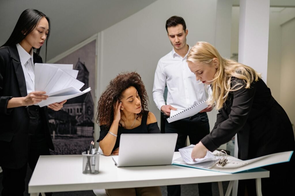 AI human workforce - AI collaboration human office professional business image