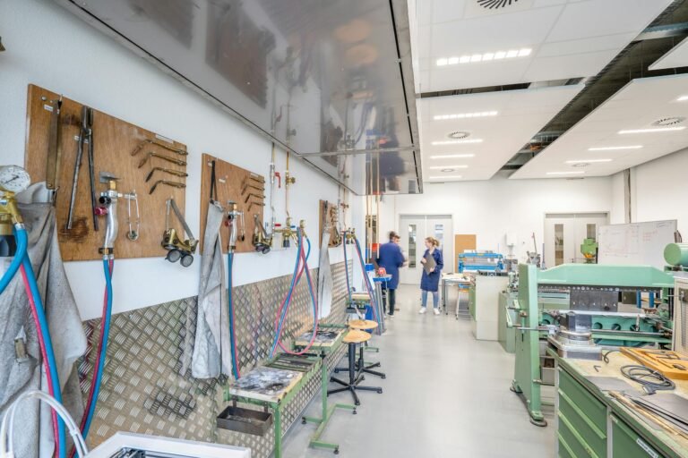 AI manufacturing marketing - AI-driven industrial manufacturing workspace professional business image