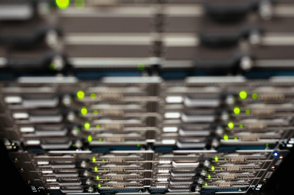 AI ROI mainframes - photorealistic AI mainframe data professional business image