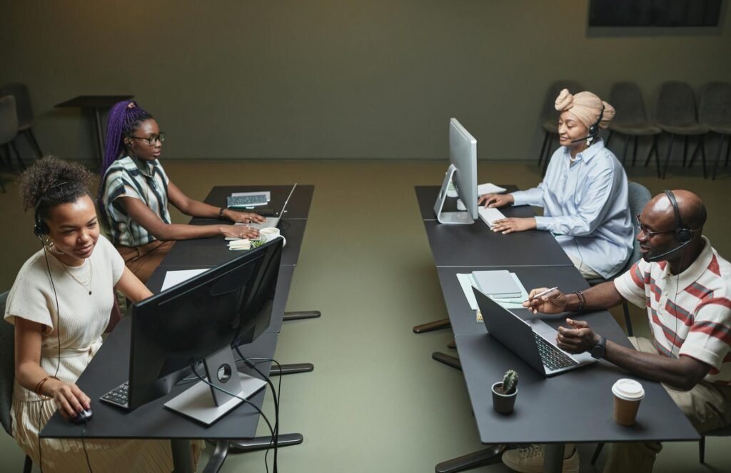 AI tech workers - photorealistic AI tech workers professional business image