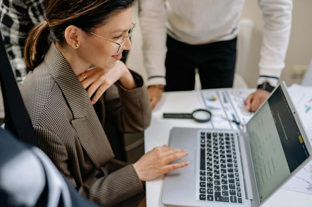 business AI adoption - business professionals using AI professional business image