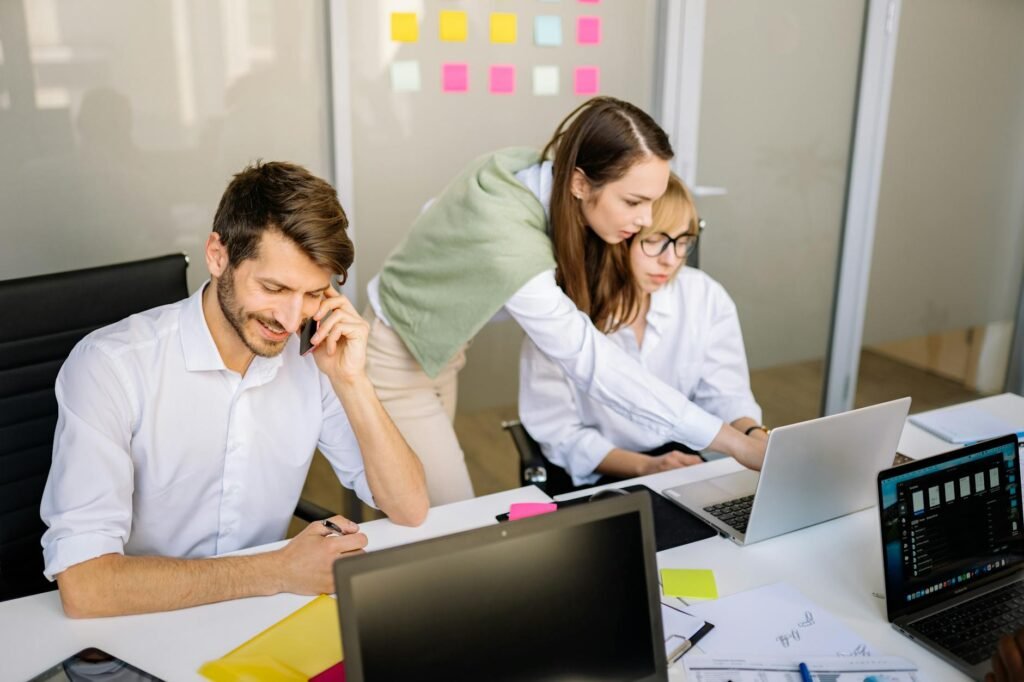 business AI adoption - business professionals using AI professional business image