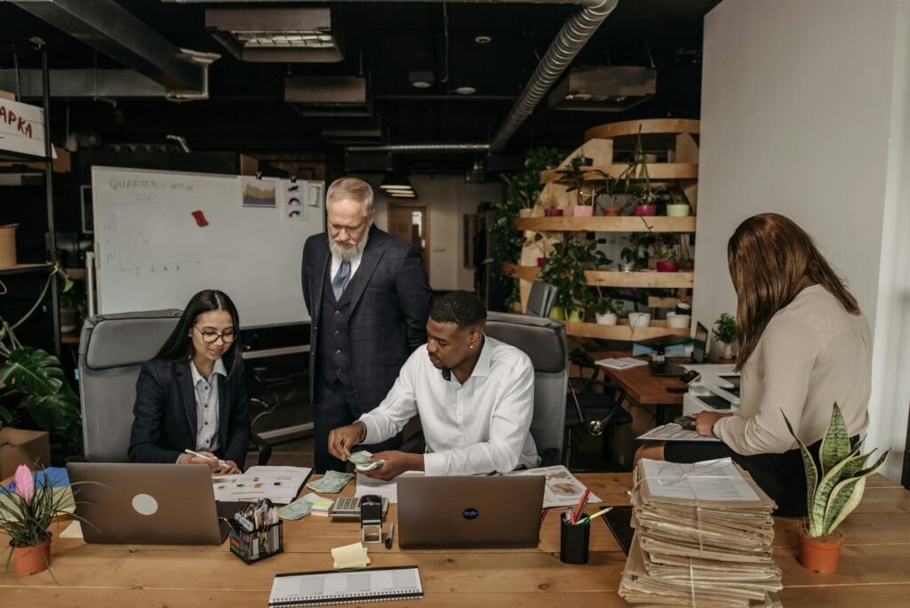 business financial services - financial services office workspace professional business image