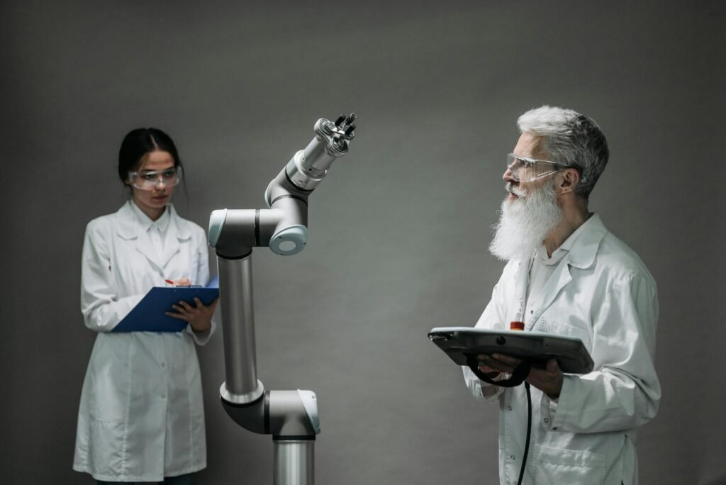 doomsday AI - cyberpunk doomsday AI lab professional business image