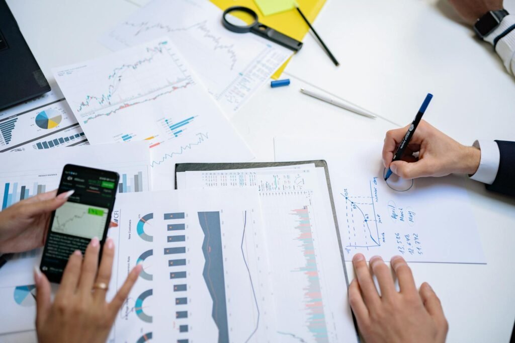 insurance market stabilization - finance analysts analyzing insurance professional business image