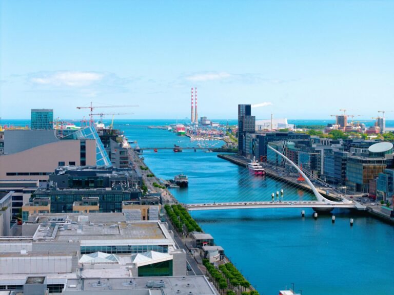 Ireland business news - photorealistic modern Dublin tech professional business image