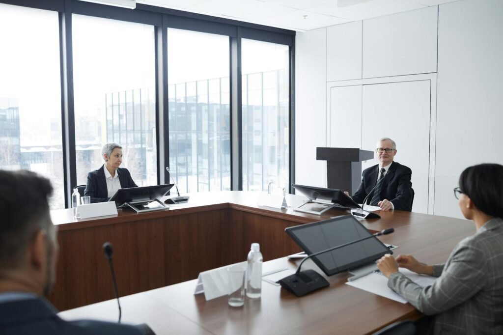 Motorola Leav appointment - corporate board meeting with professional business image