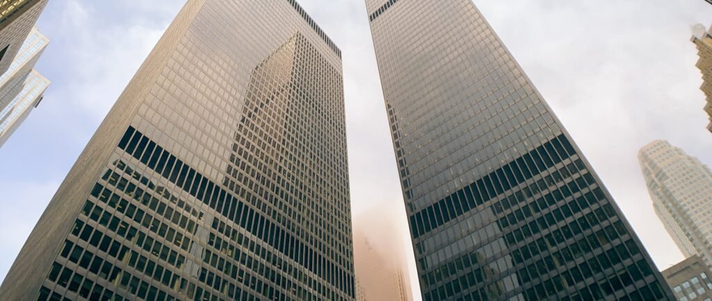 real-estate trends - photorealistic office buildings decommissioning professional business image
