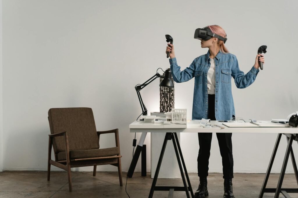 Scandinavian tech trends - Scandinavian futuristic tech office professional business image