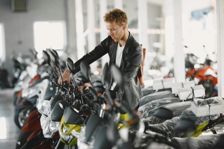 two-wheeler sales - workplace two-wheeler dealership sales professional business image