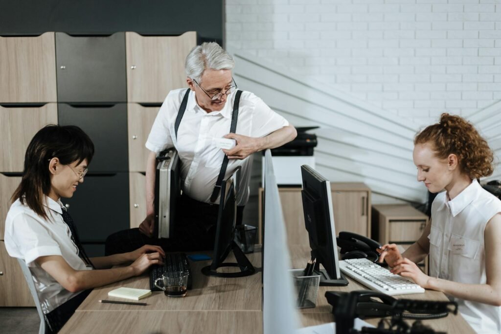 AI job threat - AI replacing office workers professional business image