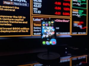 AI stock data centers - AI stock market data professional business image
