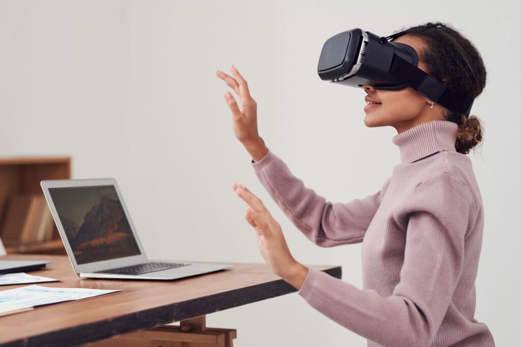 AI Vision - AI futuristic tech workspace" professional business image