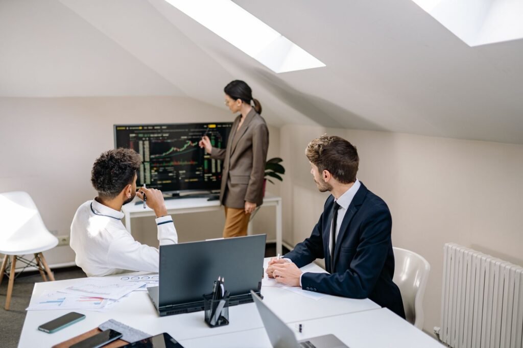 AIFinanceTeam - modern tech finance team professional business image