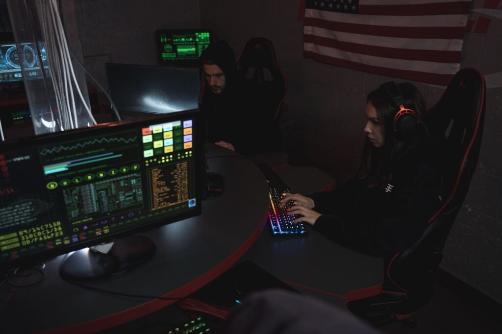downtime security - photorealistic cybersecurity business team professional business image