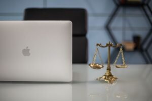 financial services newsletter - modern corporate law office professional business image