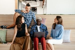 MBA hiring trends - modern business professionals collaborating professional business image